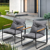 Set of Two Aurelia Modern Weatherproof Outdoor Chairs with Cushions | Two Indoor Outdoor Patio Balcony Chairs