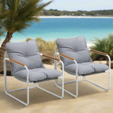 Set of Two Aurelia Modern Weatherproof Outdoor Chairs with Cushions | Two Indoor Outdoor Patio Balcony Chairs