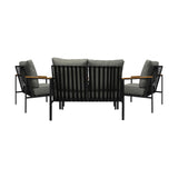 Peruzzi Deluxe Outdoor Furniture Set | Cushioned Metal Wood Patio Setting in 4 Combinations