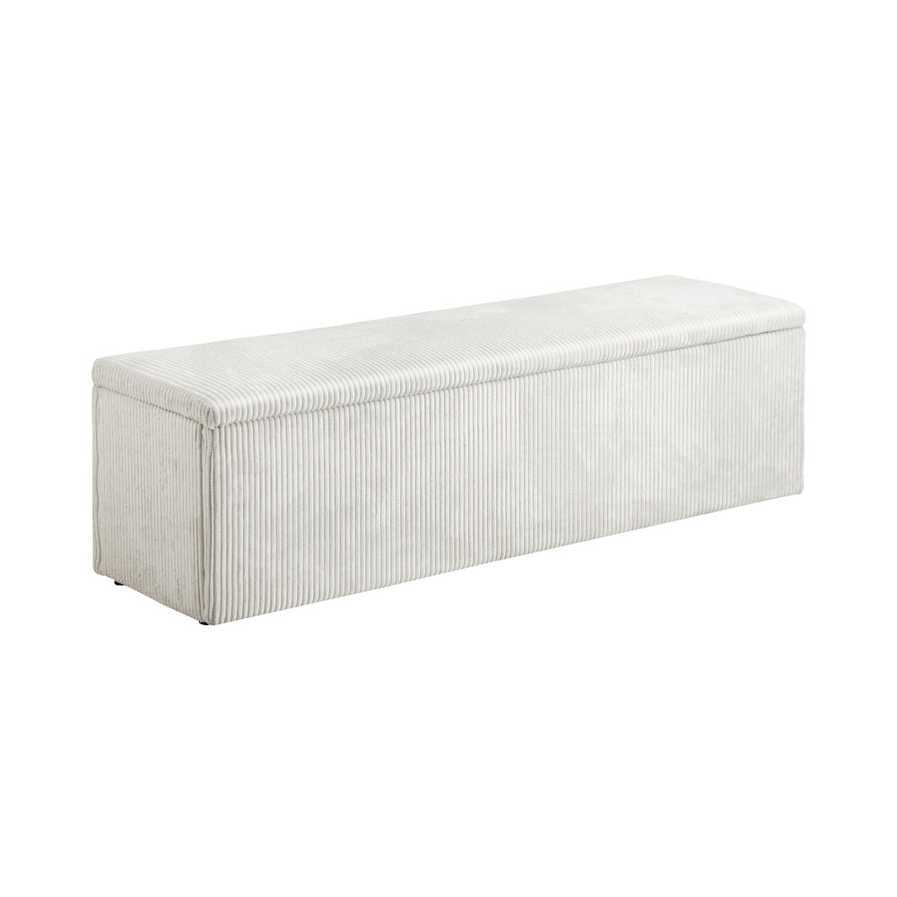 Milo Luxe Premium Two in One XL Ottoman Storage Box and Seating Bench | Cushioned Soft Velvet Ripple Blanket Box