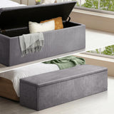 Milo Luxe Premium Two in One XL Ottoman Storage Box and Seating Bench | Cushioned Soft Velvet Ripple Blanket Box