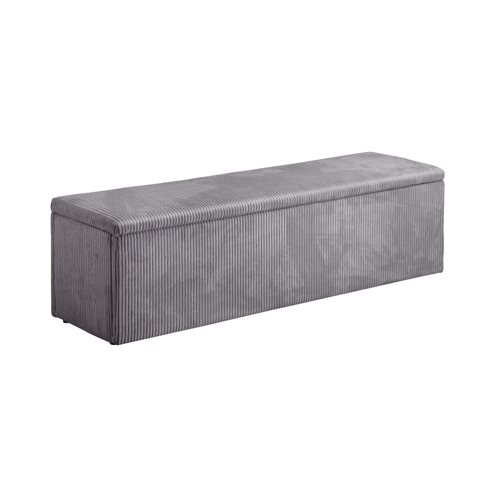 Milo Luxe Premium Two in One XL Ottoman Storage Box and Seating Bench | Cushioned Soft Velvet Ripple Blanket Box