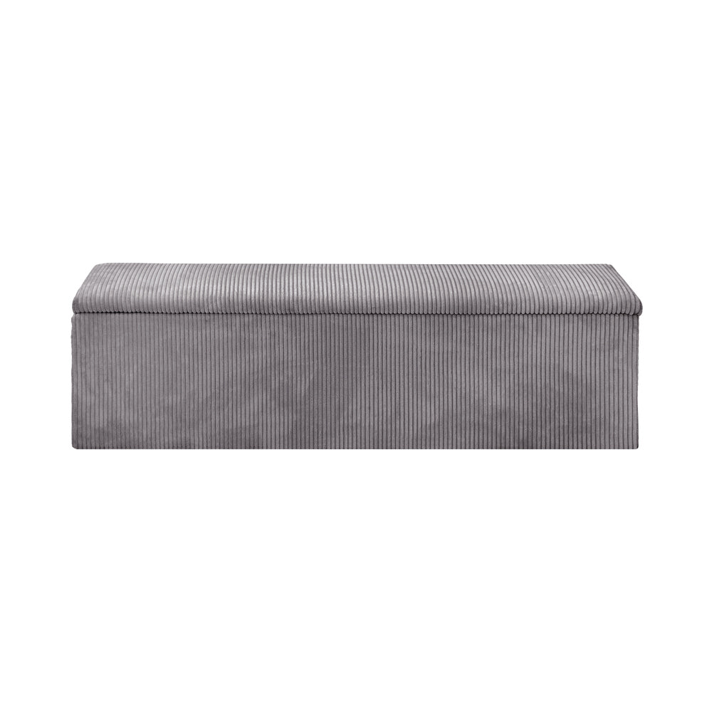 Milo Luxe Premium Two in One XL Ottoman Storage Box and Seating Bench | Cushioned Soft Velvet Ripple Blanket Box