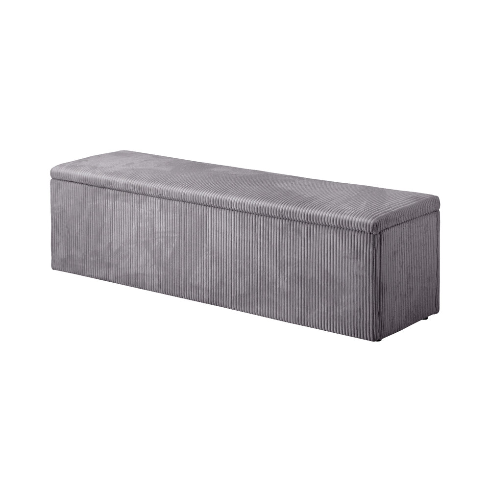 Milo Luxe Premium Two in One XL Ottoman Storage Box and Seating Bench | Cushioned Soft Velvet Ripple Blanket Box