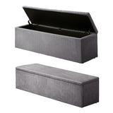 Milo Luxe Premium Two in One XL Ottoman Storage Box and Seating Bench | Cushioned Soft Velvet Ripple Blanket Box