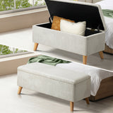 Parisi Luxe Premium Two in One Ottoman Storage Box and Seating Bench | Cushioned Soft Velvet Ripple Blanket Box