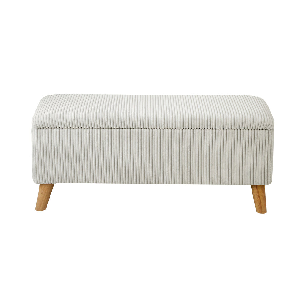 Parisi Luxe Premium Two in One Ottoman Storage Box and Seating Bench | Cushioned Soft Velvet Ripple Blanket Box