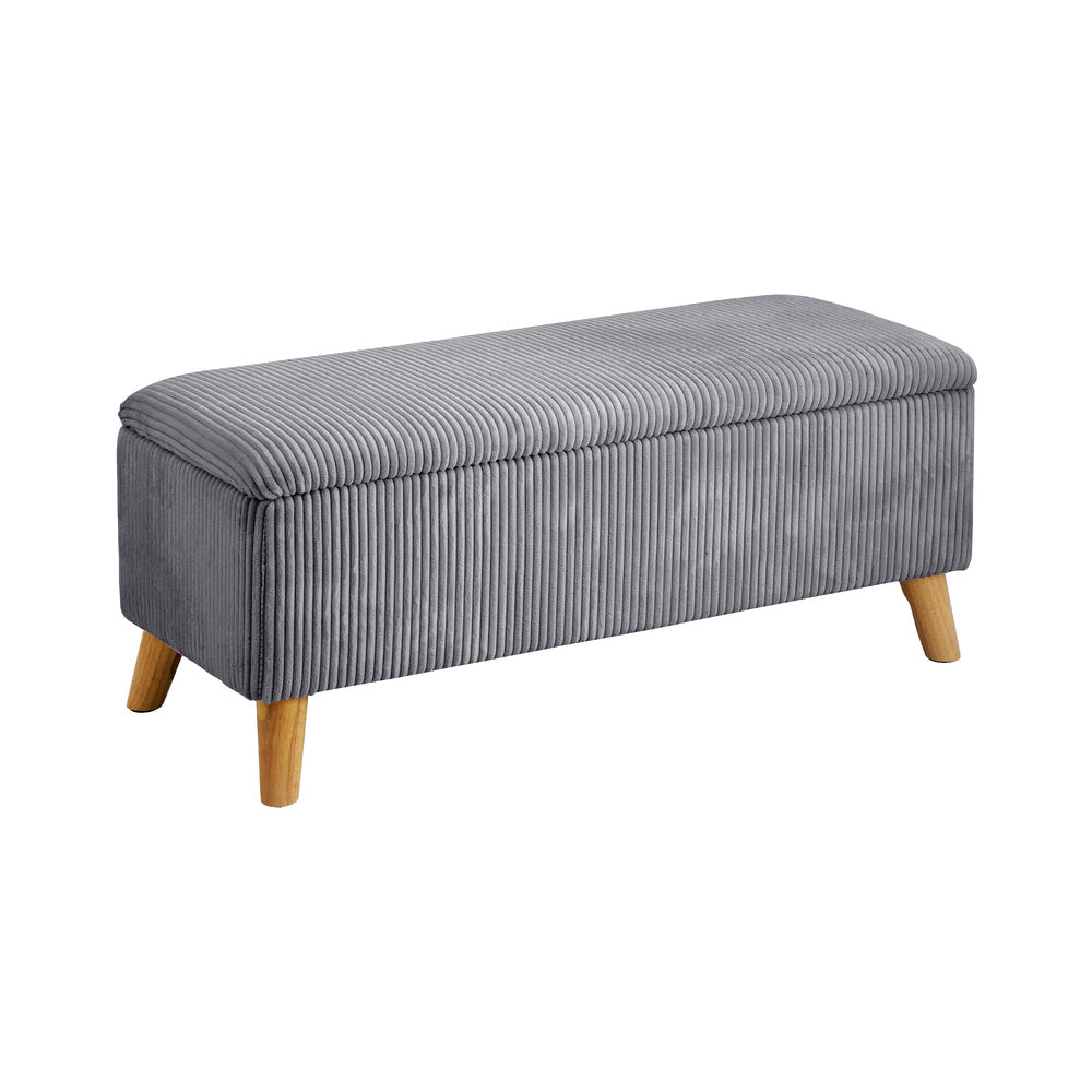 Parisi Luxe Premium Two in One Ottoman Storage Box and Seating Bench | Cushioned Soft Velvet Ripple Blanket Box