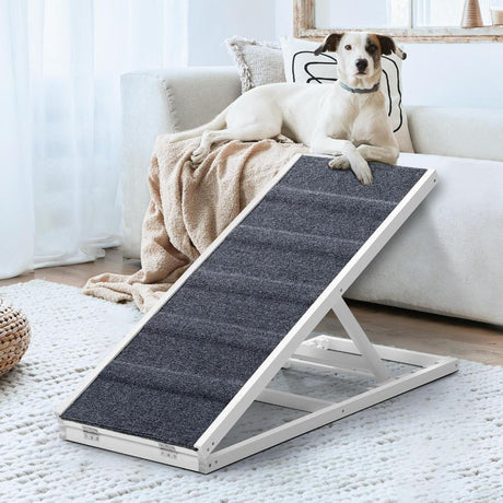 Adjustable Height Indoor Outdoor Foldable Pet Ramp | Dog Stairs Travel Ramp Extra Grip | 2 Sizes - 2 Colours