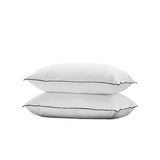 Set of Two Luxore 1kg Duck Feather & Down Pillows | High Quality Plush Duck Pillows with Cotton Cover