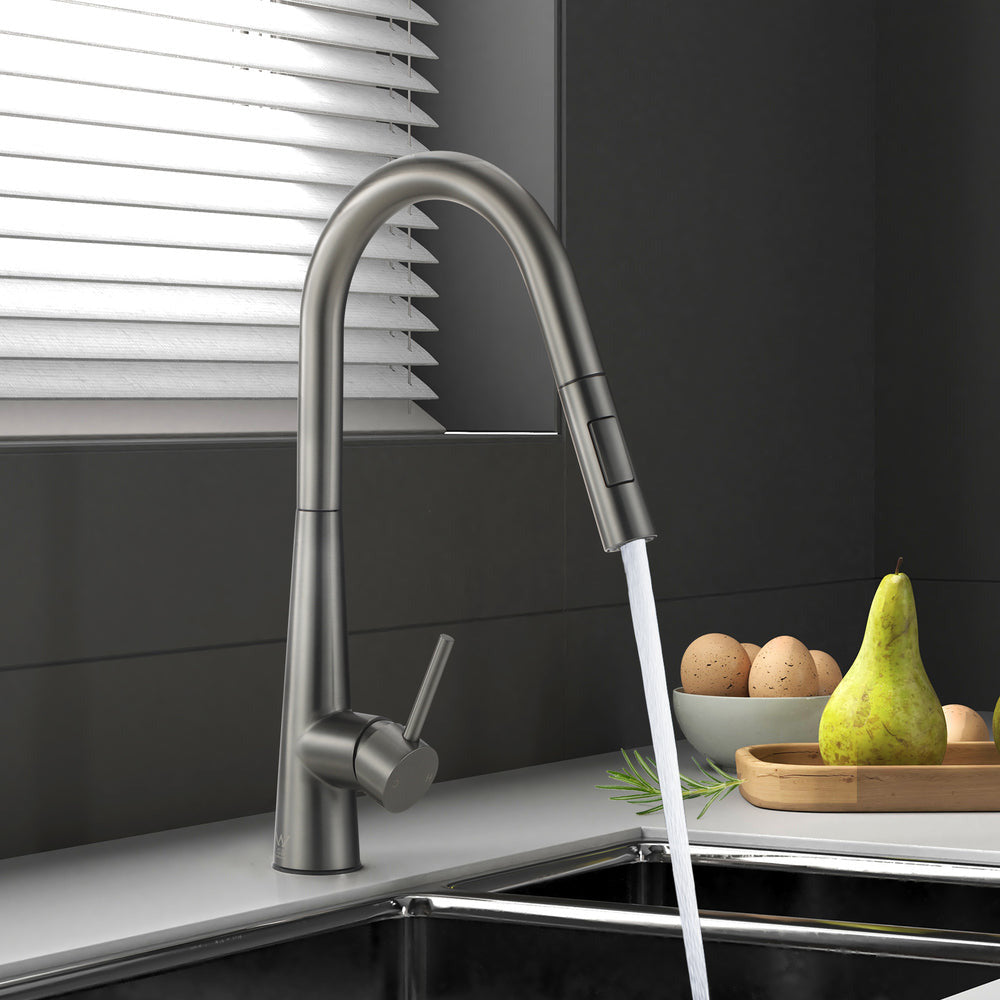 Miazzi Quality Pull Out Kitchen Mixer Tap in Black or Gun Metal | WELS ...