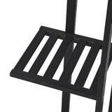 Natura 7 or 12 Tier Black Bamboo Plant Stand Tower | Multi Level Plant Flower Pot Shelf Rack Décor Stand Display Unit