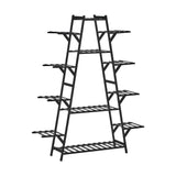 Natura 7 or 12 Tier Black Bamboo Plant Stand Tower | Multi Level Plant Flower Pot Shelf Rack Décor Stand Display Unit