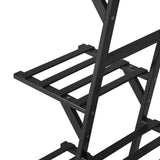 Natura 7 or 12 Tier Black Bamboo Plant Stand Tower | Multi Level Plant Flower Pot Shelf Rack Décor Stand Display Unit