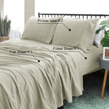 Ramesses 2000TC Soft Pebble Wash Sheet Set | Vintage Wash Breathable Sheets | 5 Sizes - 5 Colours