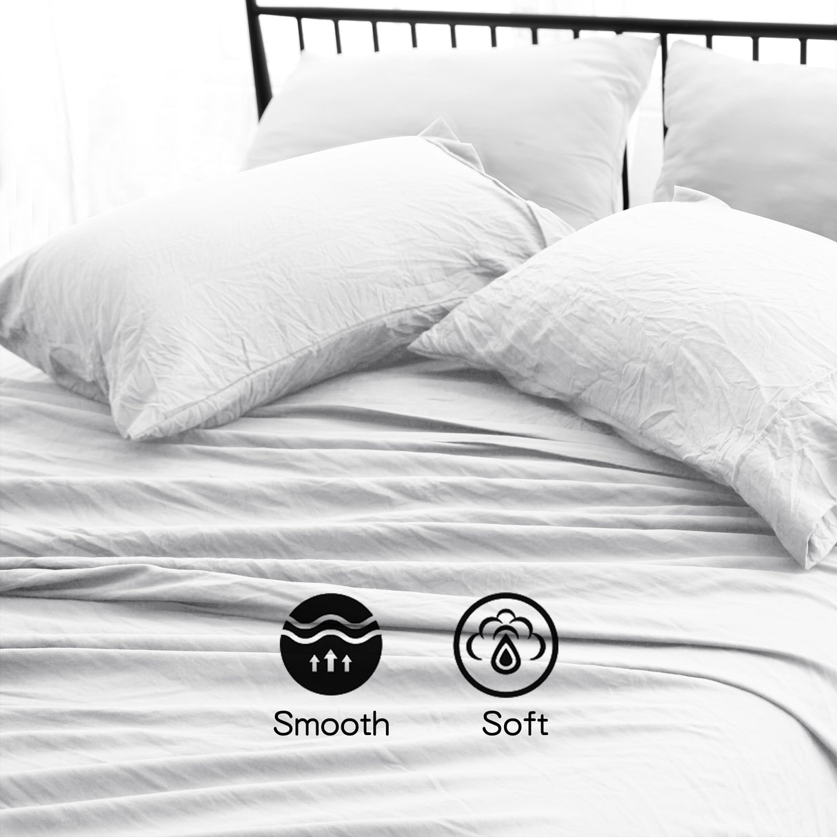 Ramesses 2000TC Soft Pebble Wash Sheet Set | Vintage Wash Breathable Sheets | 5 Sizes - 5 Colours