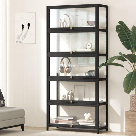 Centrum Bamboo Multi Tier Storage Unit | Versatile Bamboo and Acrylic Display Cabinet | 2 Sizes - 2 Colours