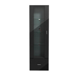 Starque LED Modern High Gloss Display Cabinet | 4 Tier Décor Drinks Storage Unit