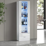 Starque LED Modern High Gloss Display Cabinet | 4 Tier Décor Drinks Storage Unit