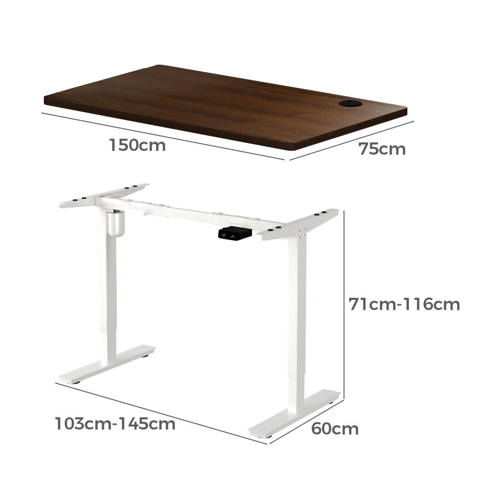 Sconza Deluxe 71-116cm Electric Adjustable Standing Desk | Motorised Office Desk with USB | 3 Frame Colours - 4 Table Choices