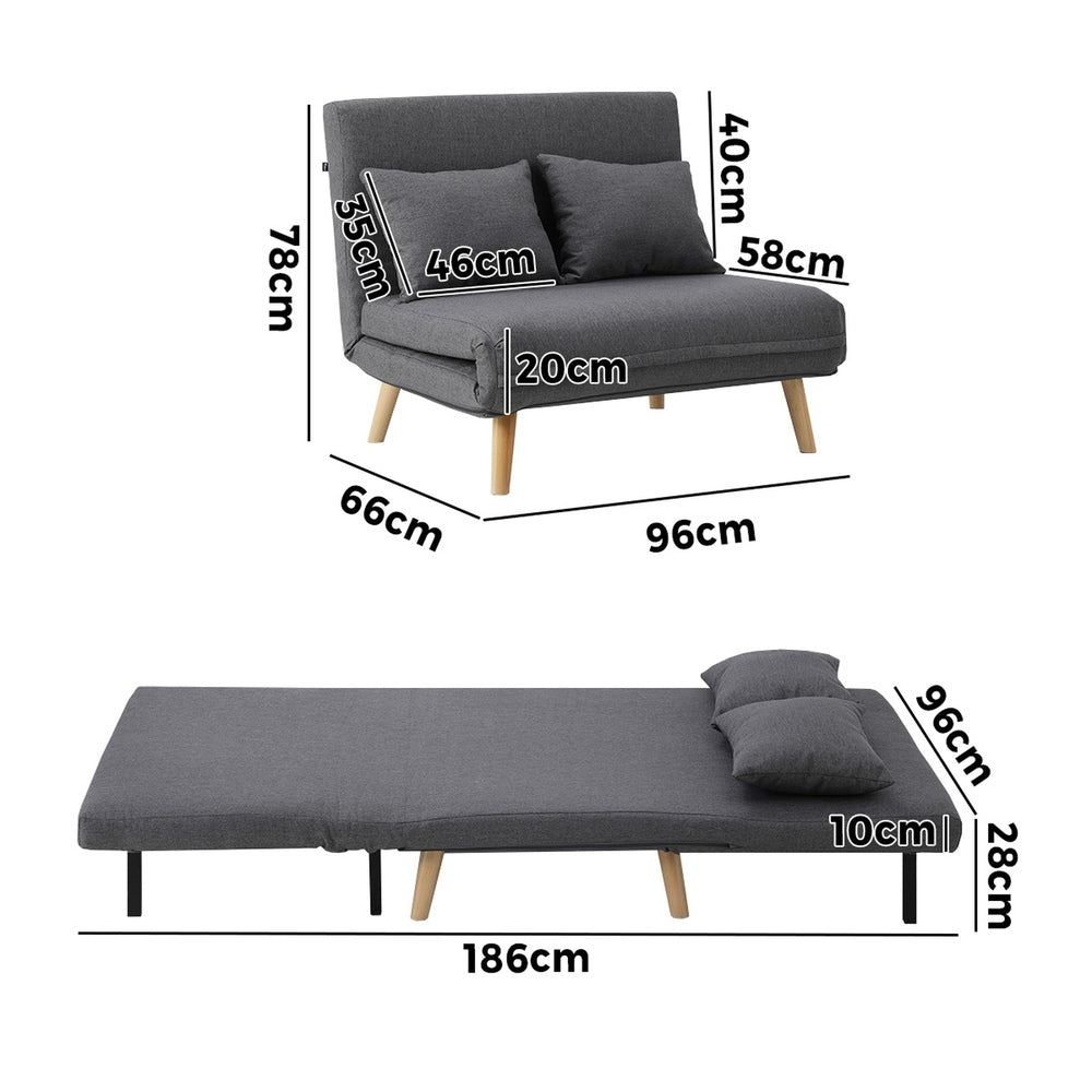 Amalfi Two In One Couch and Fold Out Sofa Bed | Versatile Adjustable Modern Sofa Chair