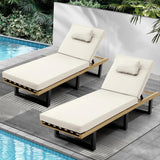 Aquino Sol Outdoor Cushioned Pool Loungers | Modern Adjustable Quality Day Bed Sun Loungers | 2 Colours