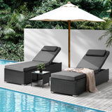 Milan High Quality Rattan Sun Lounger Day Bed | Adjustable Wicker Patio Pool Lounger | 2 Colours - 3 Models