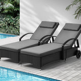 Milan High Quality Rattan Sun Lounger Day Bed | Adjustable Wicker Patio Pool Lounger | 2 Colours - 3 Models