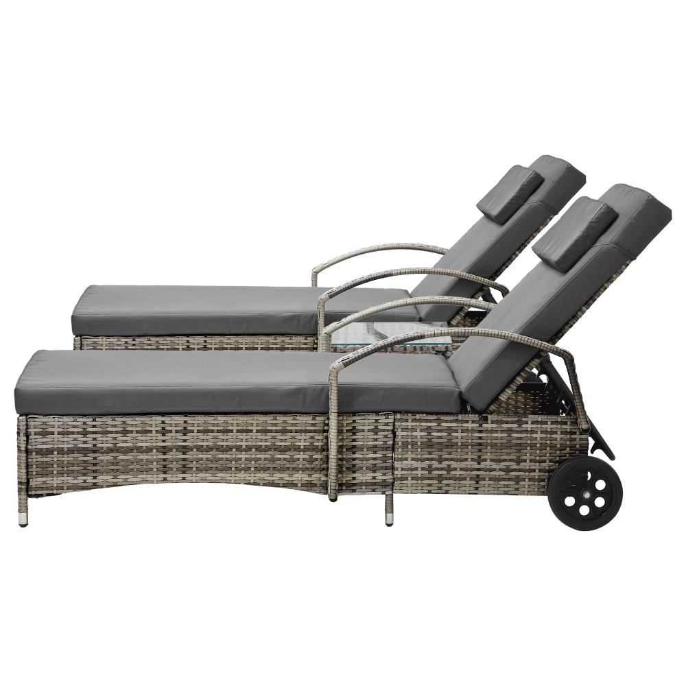 Milan High Quality Rattan Sun Lounger Day Bed | Adjustable Wicker Patio Pool Lounger | 2 Colours - 3 Models