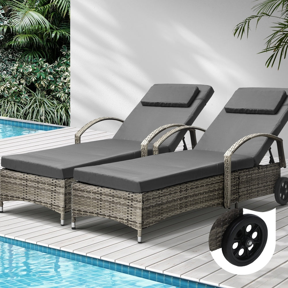 Milan High Quality Rattan Sun Lounger Day Bed | Adjustable Wicker Patio Pool Lounger | 2 Colours - 3 Models