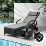 Milan High Quality Rattan Sun Lounger Day Bed | Adjustable Wicker Patio Pool Lounger | 2 Colours - 3 Models