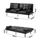 Marlo Two in One 3 Seater Sofa Couch and Fold Out Futon Bed | Adjustable Luxury Futon Sofa Couch