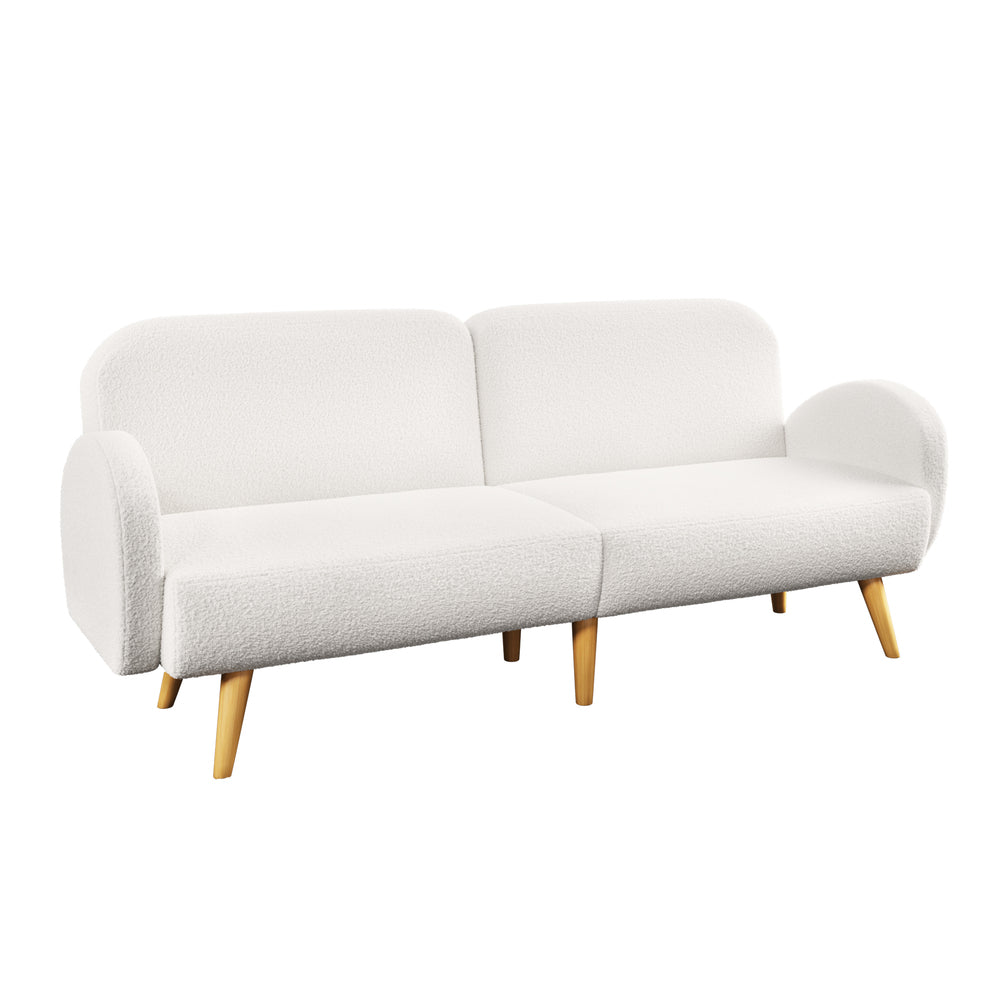 Teddy Boucle Juno 3 Seater Sofa Couch Lounge | Adjustable Daybed Luxury Teddy Boucle Fabric Sofa Couch