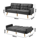 Sierra Two in One 3 Seater Sofa Couch and Fold Out Futon Bed | Super Luxury Converible Futon Sofa Couch | 3 Fabrics