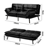 Allure Two in One 3 Seater Sofa Couch and Fold Out Futon Bed | Adjustable Luxury Converible Futon Sofa Couch