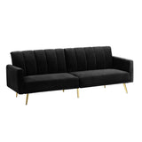 Lucrezia Velvet Two in One 3 Seater Sofa Couch and Fold Out Futon Bed | Adjustable Luxury Futon Sofa Couch | 3 Finishes