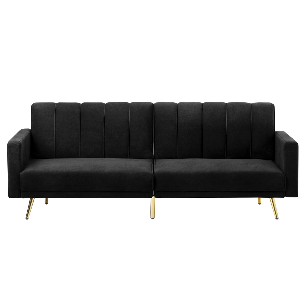 Lucrezia Velvet Two in One 3 Seater Sofa Couch and Fold Out Futon Bed | Adjustable Luxury Futon Sofa Couch | 3 Finishes