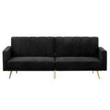 Lucrezia Velvet Two in One 3 Seater Sofa Couch and Fold Out Futon Bed | Adjustable Luxury Futon Sofa Couch | 3 Finishes