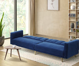 Lucrezia Velvet Two in One 3 Seater Sofa Couch and Fold Out Futon Bed | Adjustable Luxury Futon Sofa Couch | 3 Finishes