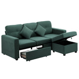 Parisi 3 Seater Premium Storage Sofa with Ottoman | Versatile Sofa Couch Set with Modular Ottoman and Storage