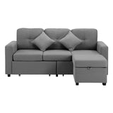 Parisi 3 Seater Premium Storage Sofa with Ottoman | Versatile Sofa Couch Set with Modular Ottoman and Storage