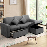 Parisi 3 Seater Premium Storage Sofa with Ottoman | Versatile Sofa Couch Set with Modular Ottoman and Storage