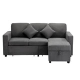 Parisi 3 Seater Premium Storage Sofa with Ottoman | Versatile Sofa Couch Set with Modular Ottoman and Storage