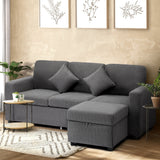 Parisi 3 Seater Premium Storage Sofa with Ottoman | Versatile Sofa Couch Set with Modular Ottoman and Storage