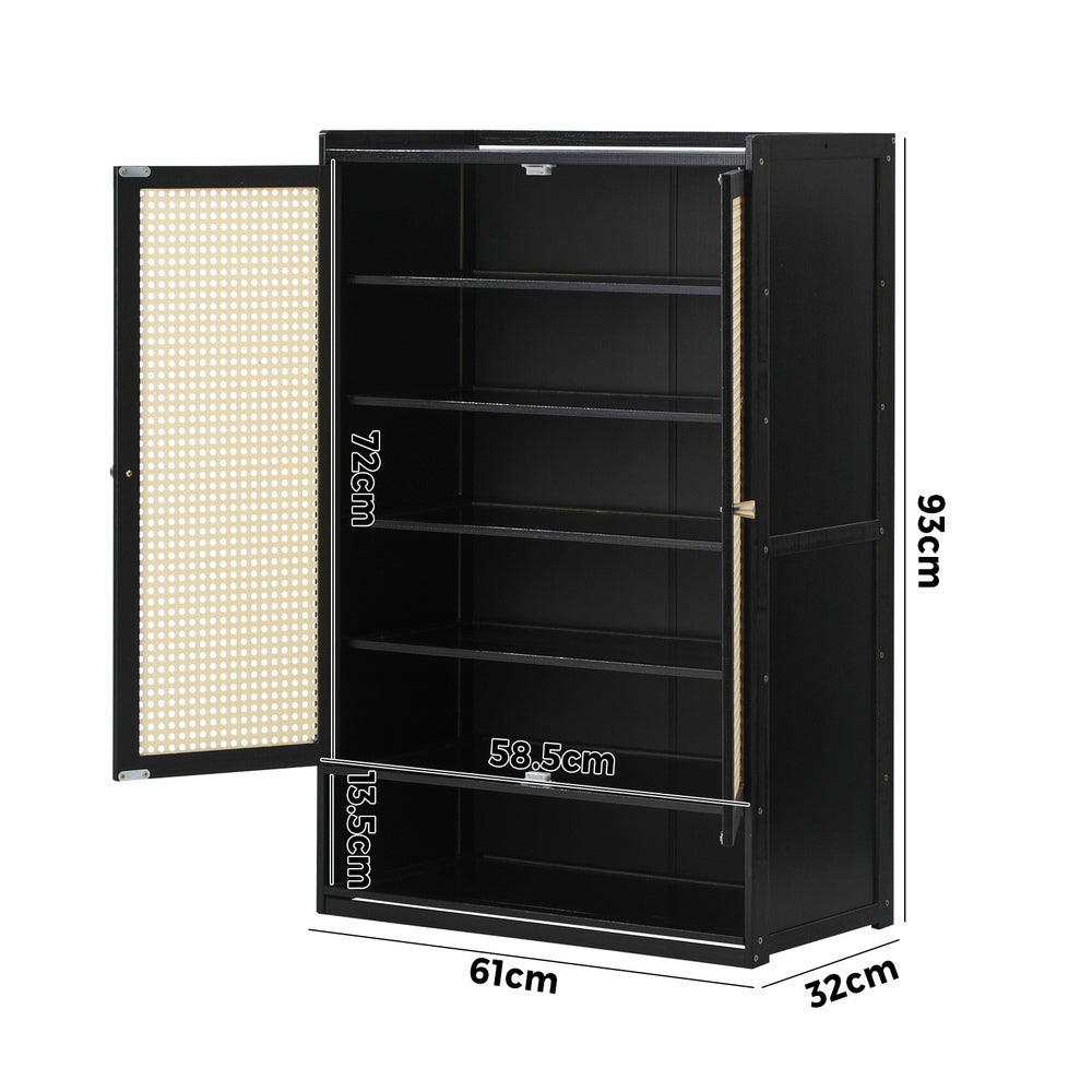 Bamboo Centrum Modern 30-70 Pair Shoe Cabinet  | Rattan Style Bamboo Shoe Storage Organiser