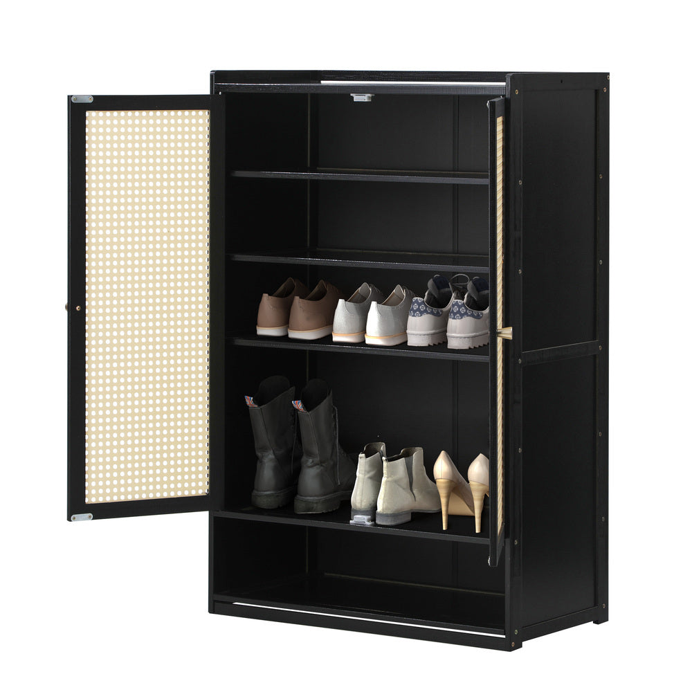 Bamboo Centrum Modern 30-70 Pair Shoe Cabinet  | Rattan Style Bamboo Shoe Storage Organiser