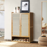 Bamboo Centrum Modern 30-70 Pair Shoe Cabinet  | Rattan Style Bamboo Shoe Storage Organiser  | 7 Models