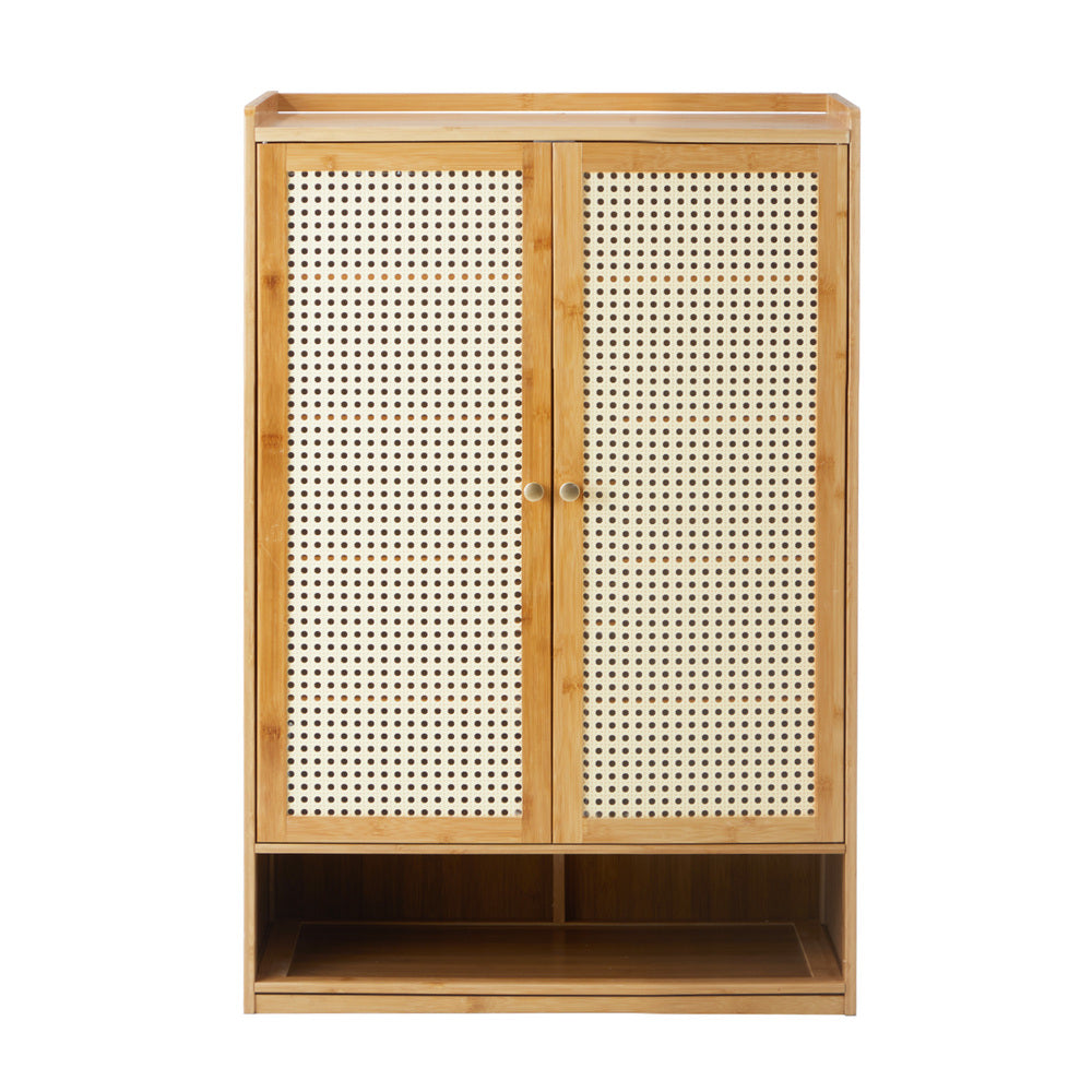 Bamboo Centrum Modern 30-70 Pair Shoe Cabinet  | Rattan Style Bamboo Shoe Storage Organiser