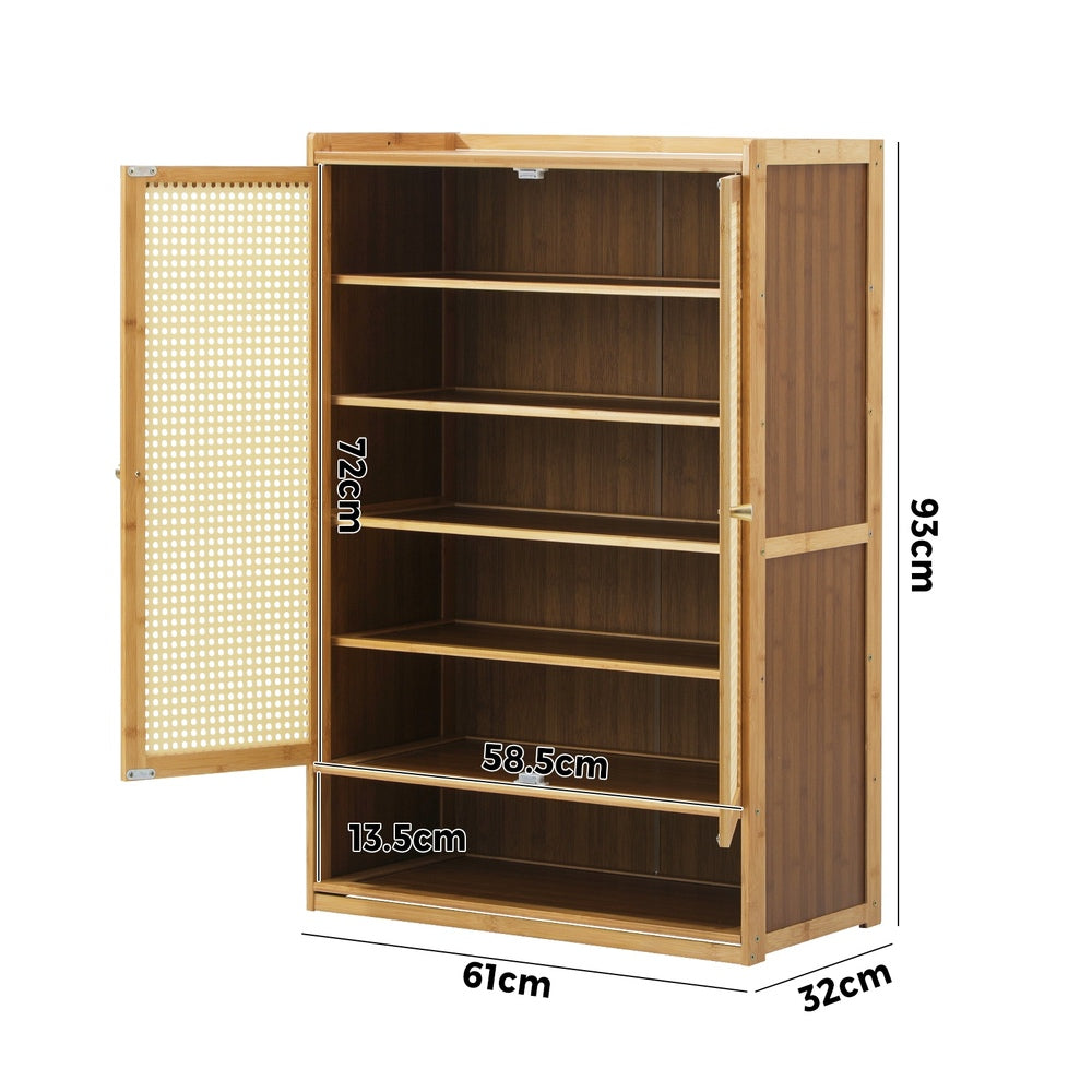 Bamboo Centrum Modern 30-70 Pair Shoe Cabinet  | Rattan Style Bamboo Shoe Storage Organiser  | 7 Models