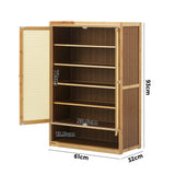 Bamboo Centrum Modern 30-70 Pair Shoe Cabinet  | Rattan Style Bamboo Shoe Storage Organiser